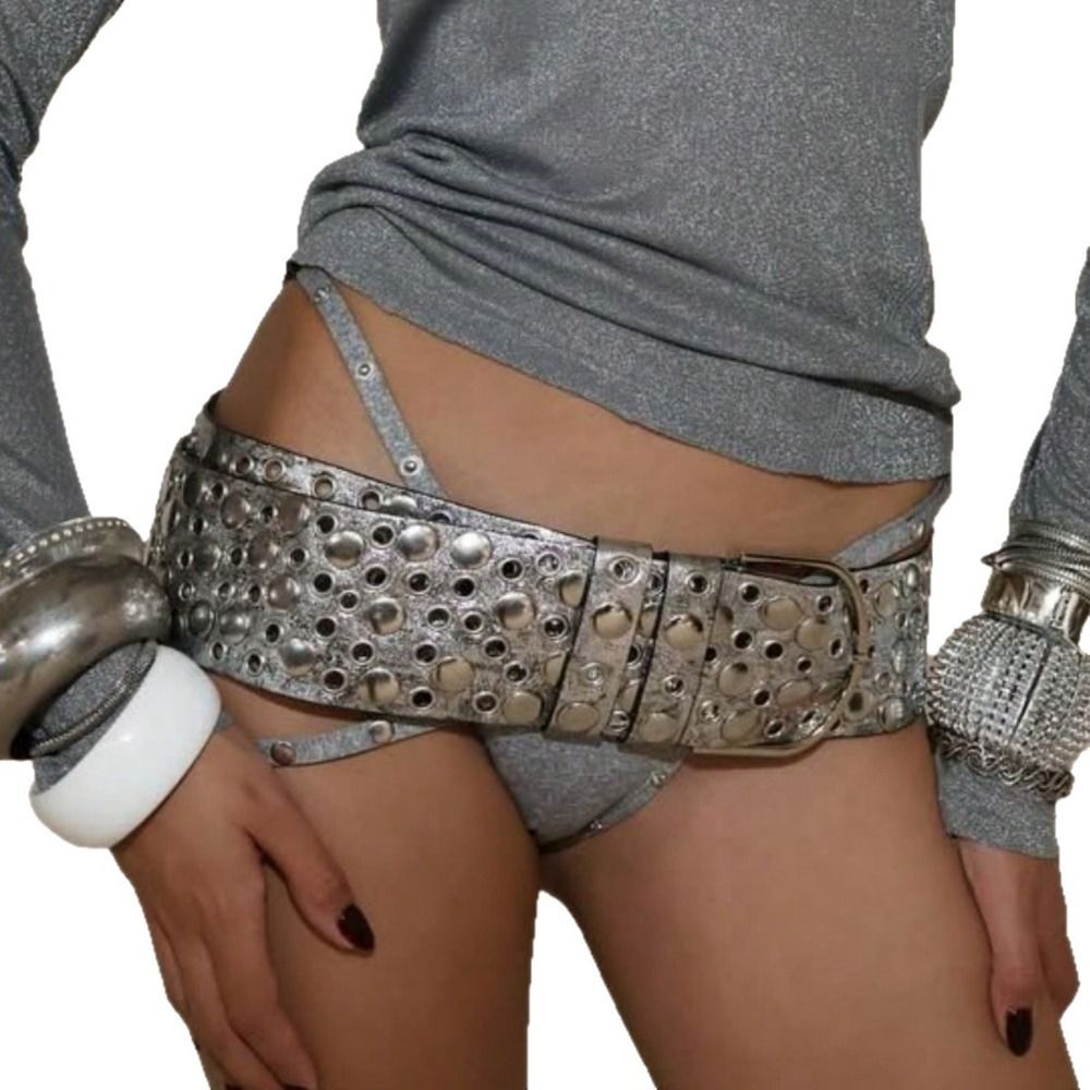 Streetwear Brand Belts - Cinto Punk com Ilhoses e Rebites,
